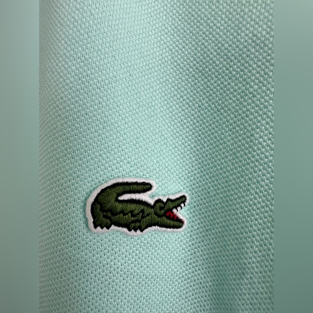 Lacoste Mint Green Polo Shirt Women’s Slim Fit Size 5 Small Medium Classic Logo - Picture 3 of 5
